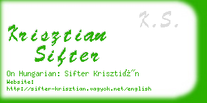 krisztian sifter business card